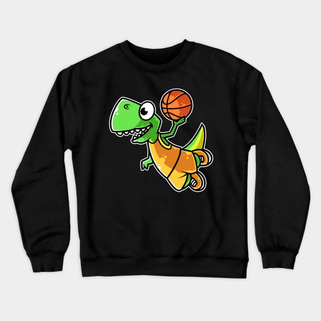 Tyrannosaurus Rex Basketball Team Sports B-ball Dinosaur design Crewneck Sweatshirt by theodoros20